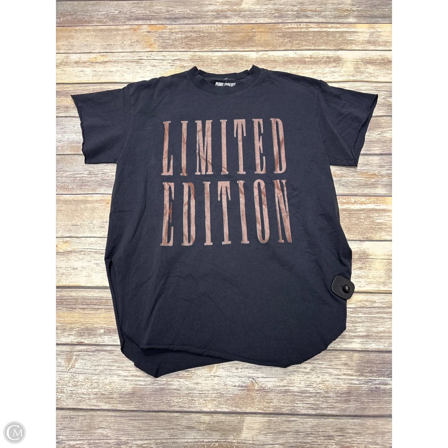 Top Short Sleeve By Cme In Black, Size: L