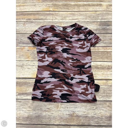 Top Short Sleeve By Cme In Camouflage Print, Size: S