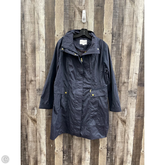 Jacket Windbreaker By Cole-haan In Navy, Size: L