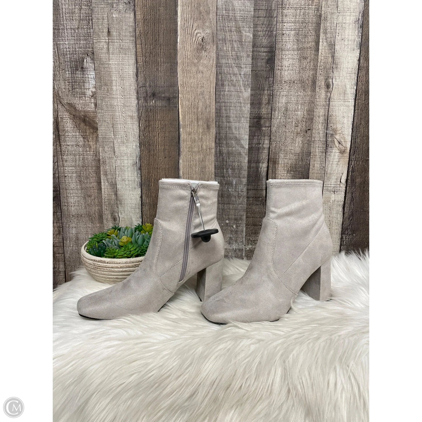 Boots Ankle Heels By Marc Fisher In Grey, Size: 7.5