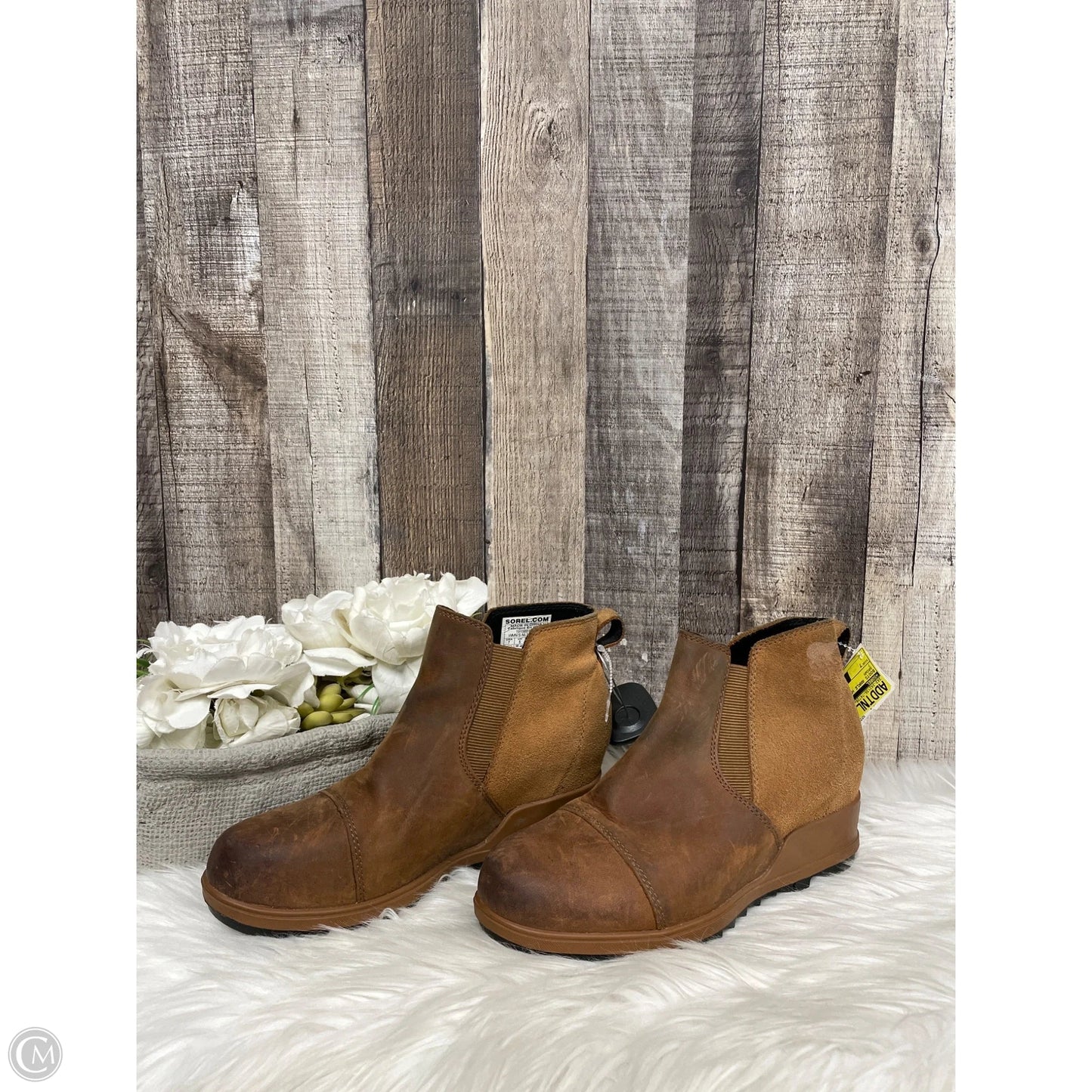 Boots Ankle Heels By Sorel In Brown, Size: 7