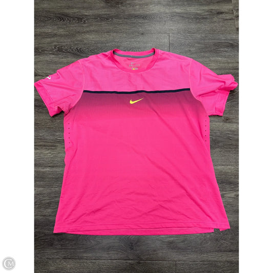 Athletic Top Short Sleeve By Nike In Pink, Size: Xl