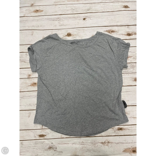 Athletic Top Short Sleeve By Fabletics In Grey, Size: L