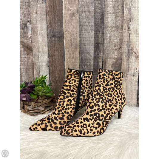 Boots Ankle Heels By Adrienne Vittadini In Animal Print, Size: 8