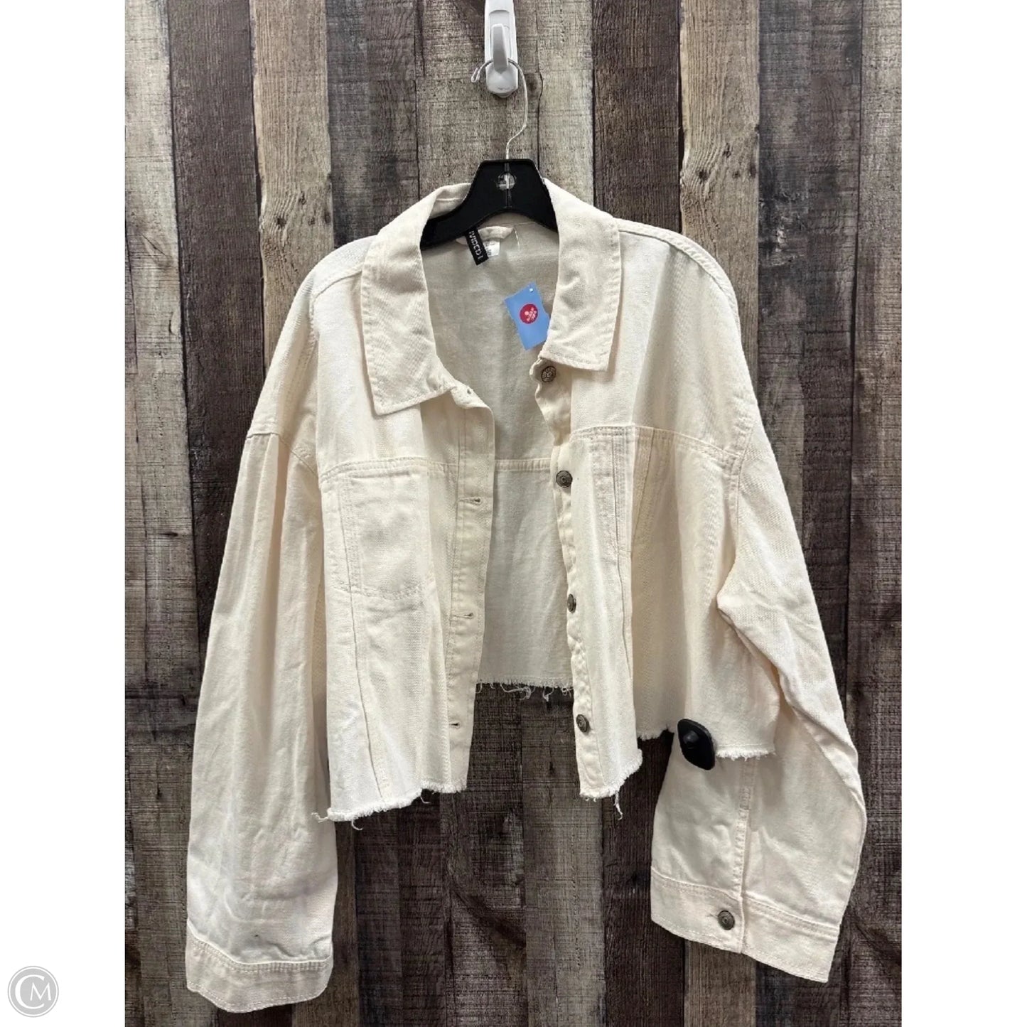 Jacket Denim By Divided In Cream Denim, Size: Xxl