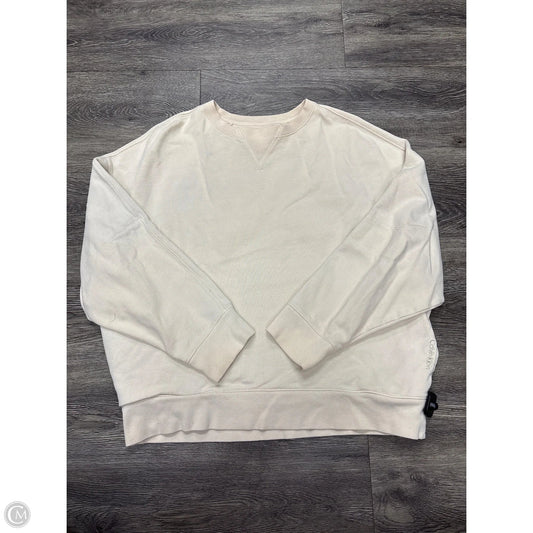 Sweatshirt Crewneck By Calvin Klein In Cream, Size: S