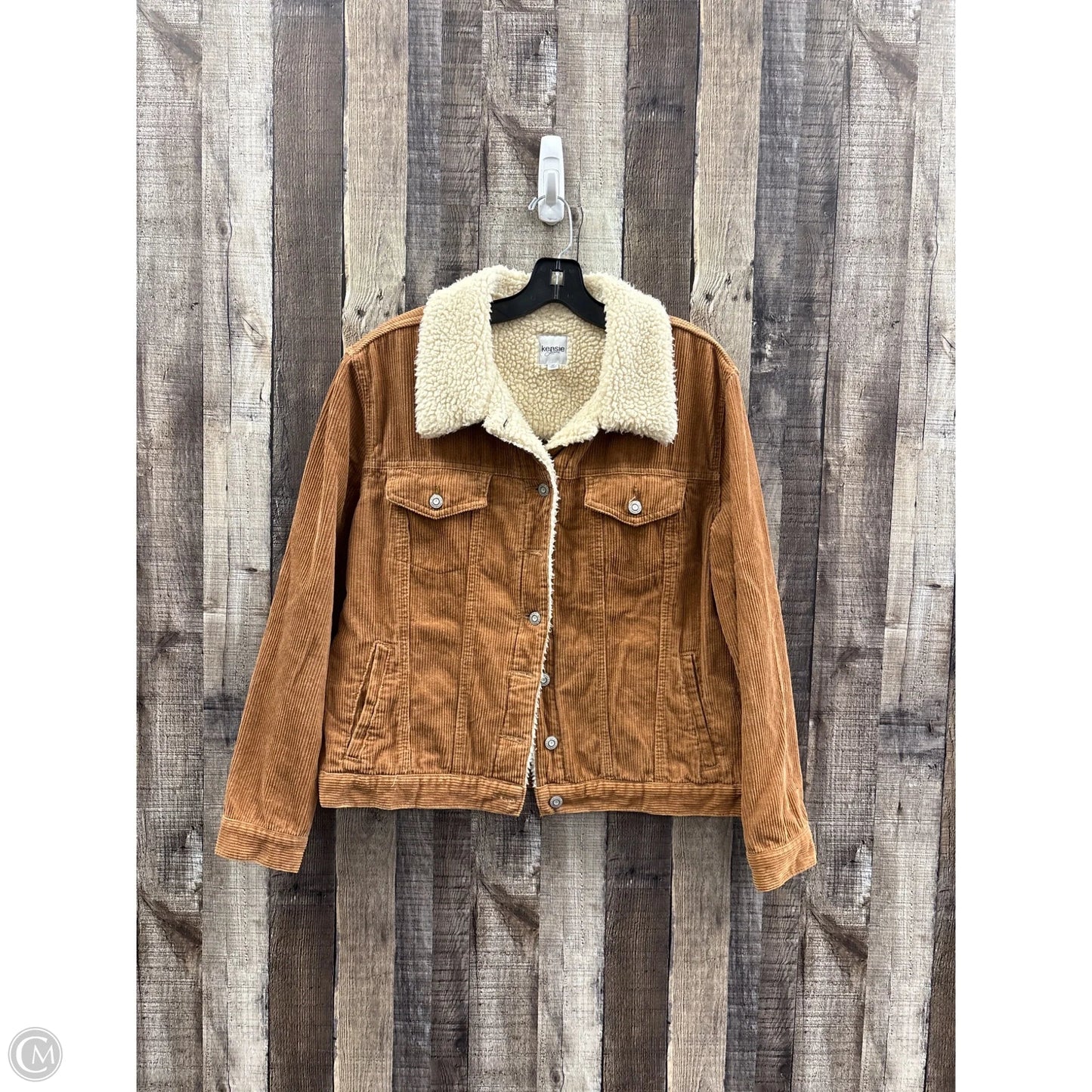 Jacket Faux Fur & Sherpa By Kensie In Brown, Size: M