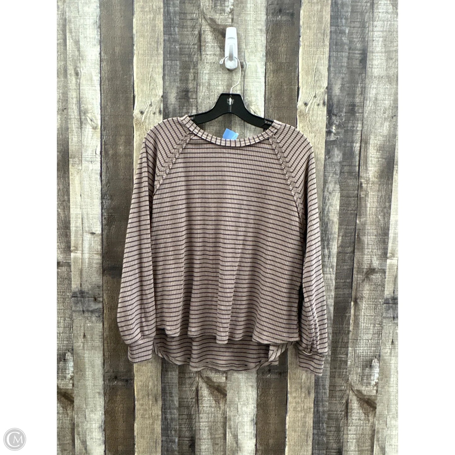 Top Long Sleeve By Blu Pepper In Brown, Size: M