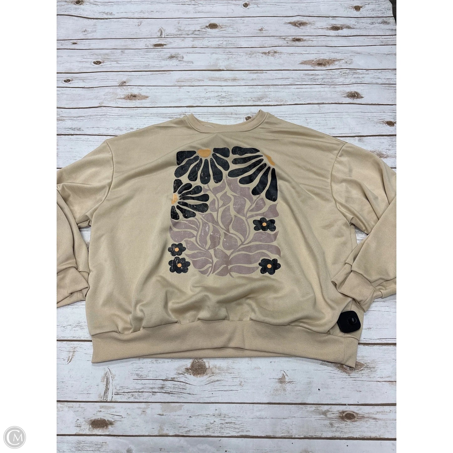 Sweatshirt Crewneck By Shein In Tan, Size: Xl
