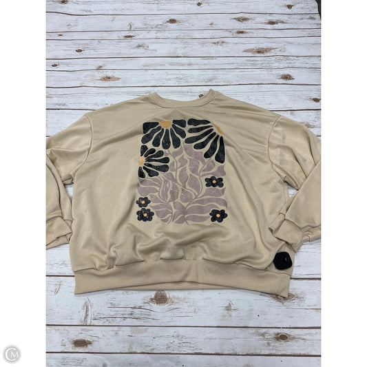 Sweatshirt Crewneck By Shein In Tan, Size: Xl
