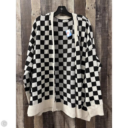 Sweater Cardigan By Maurices In Black & Cream, Size: 2x