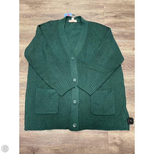 Sweater Cardigan By Woman Within In Green, Size: 1x