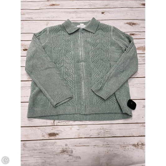 Sweater Cardigan By Alfred Dunner In Green, Size: M