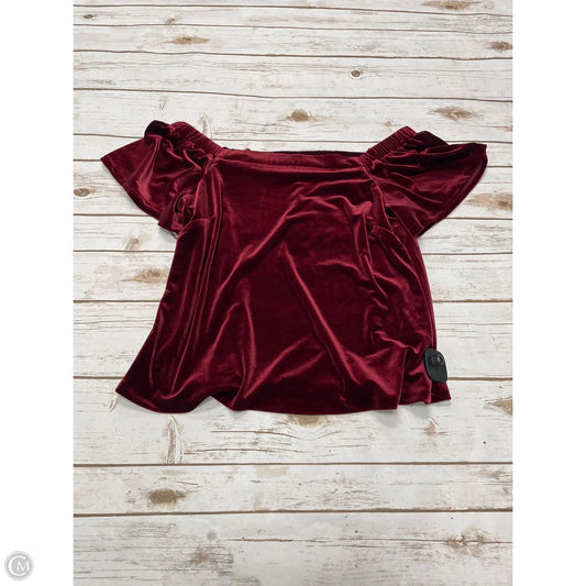 Top Short Sleeve By White House Black Market In Red, Size: S
