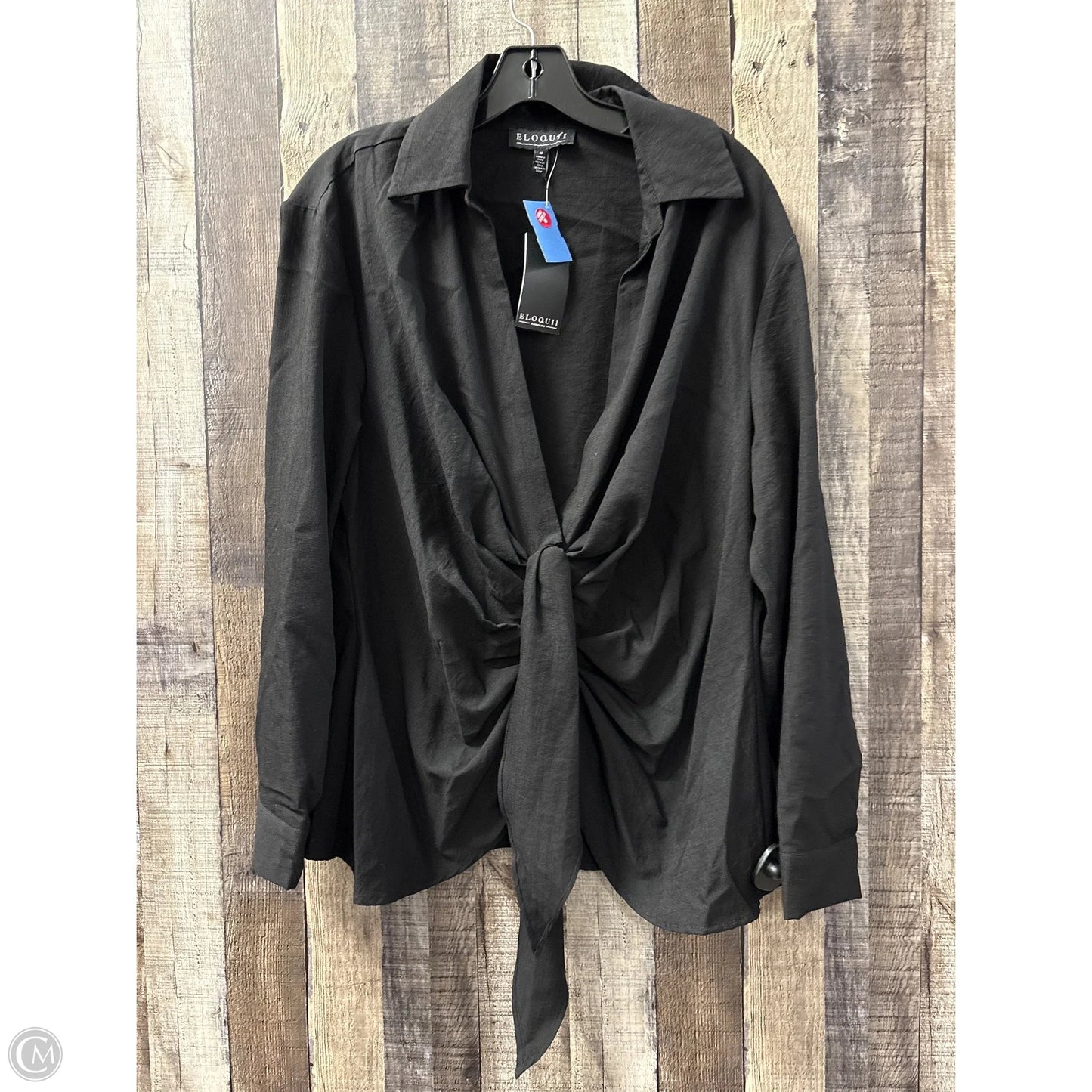 Top Long Sleeve By Eloquii In Black, Size: Xl