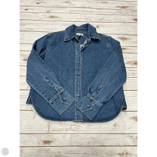 Top Long Sleeve By Cme In Blue Denim, Size: M