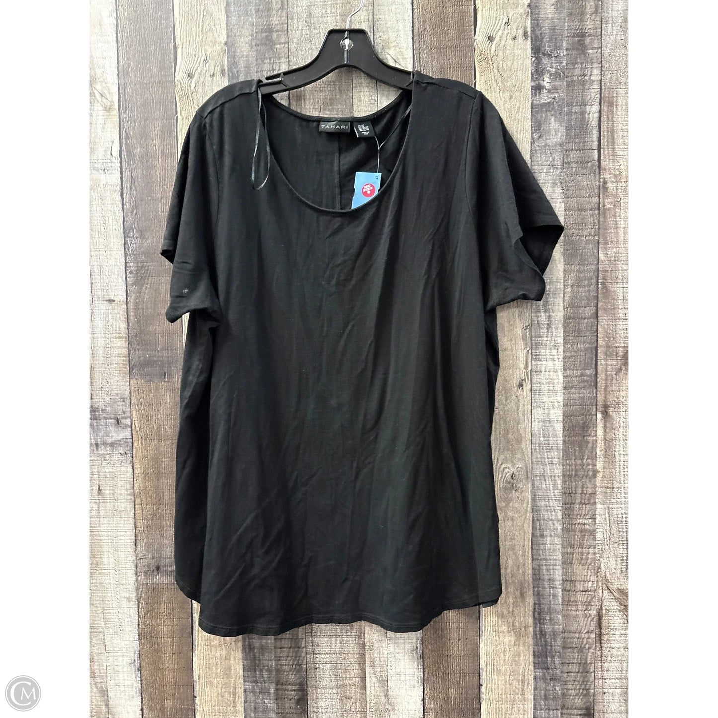 Top Short Sleeve Basic By Tahari In Black, Size: 2x