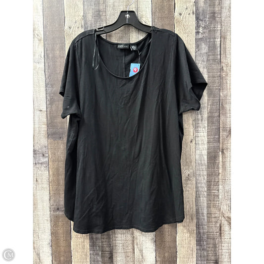 Top Short Sleeve Basic By Tahari In Black, Size: 2x