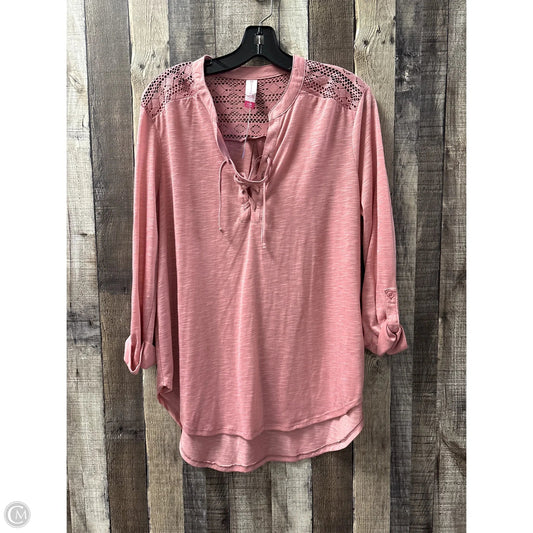 Top 3/4 Sleeve By No Boundaries In Mauve, Size: Xl