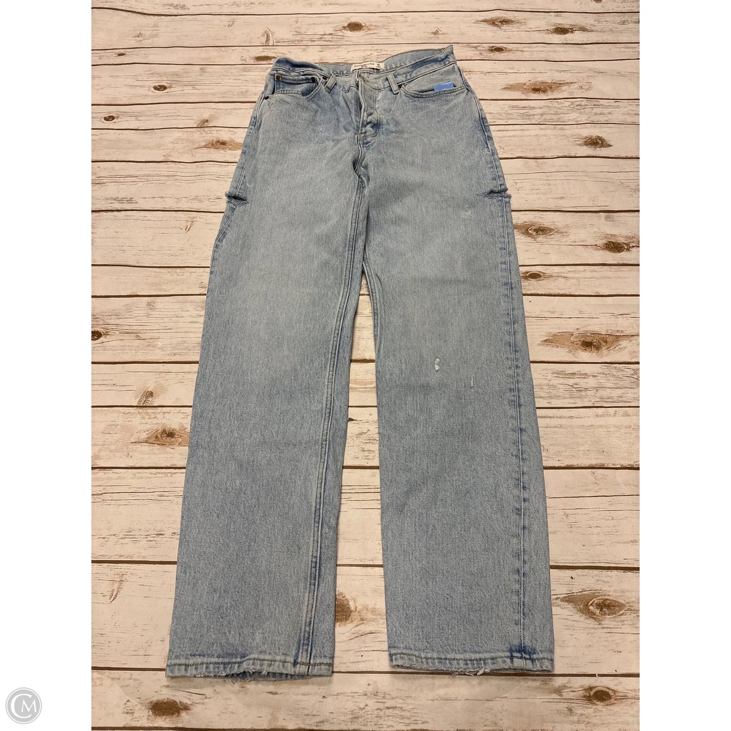 Jeans Straight By Abercrombie And Fitch In Blue Denim, Size: 2