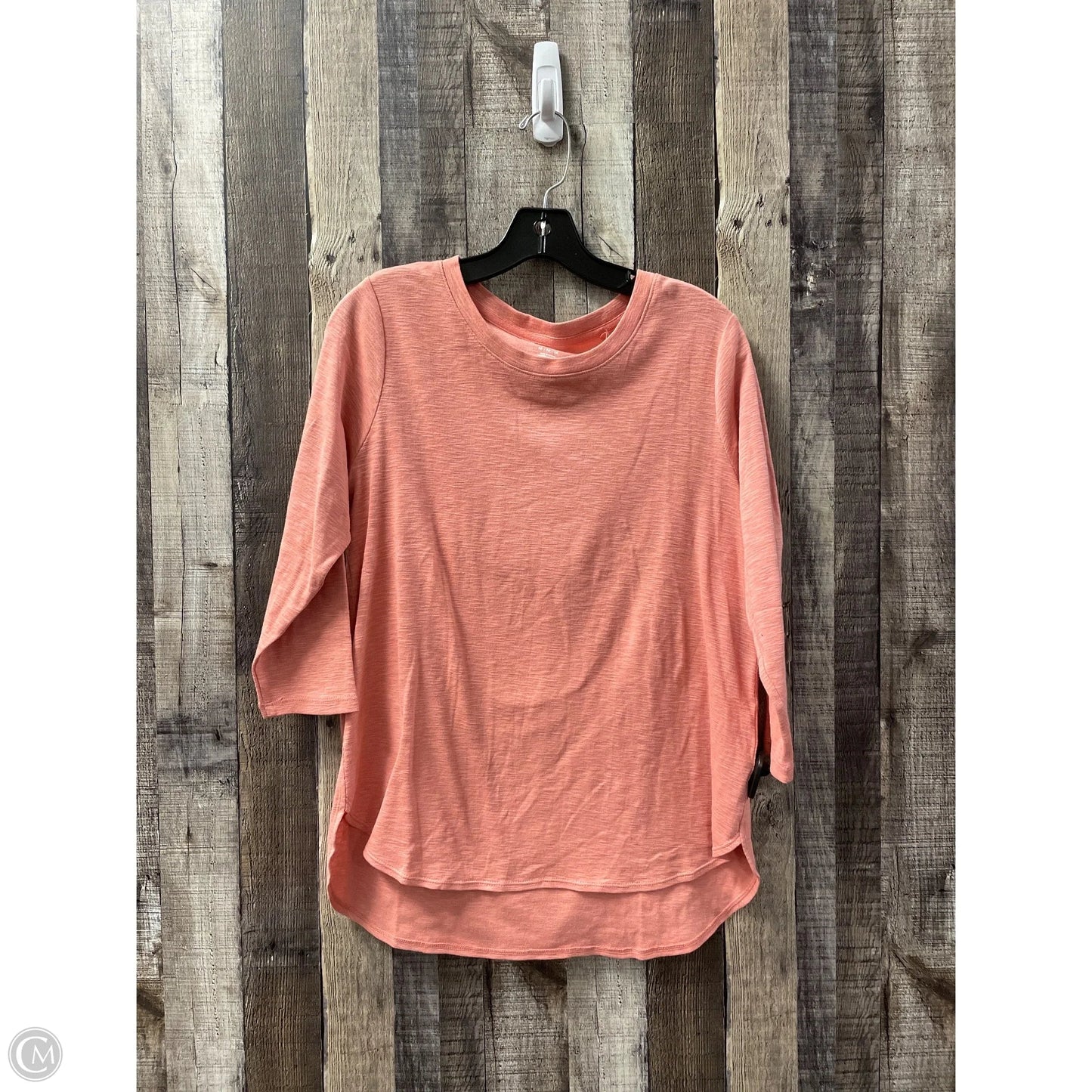 Top 3/4 Sleeve By Kirkland In Orange, Size: M