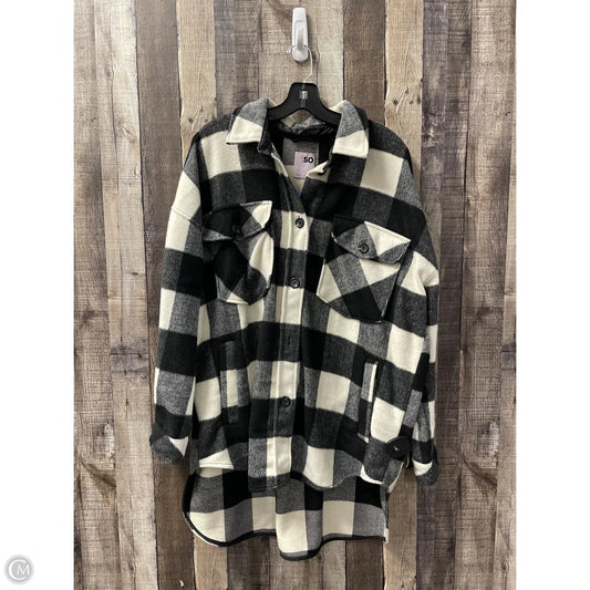 Jacket Shirt By So In Black & White, Size: L