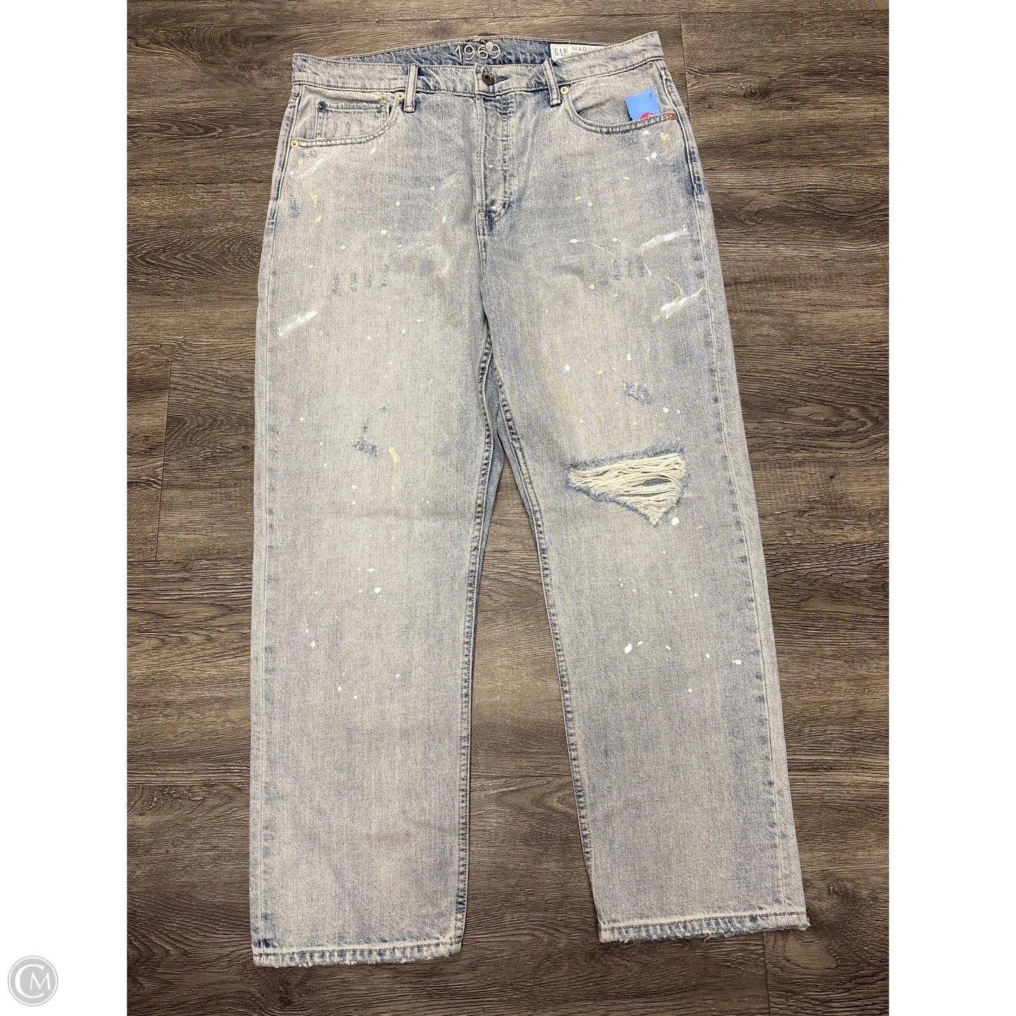 Jeans Straight By Gap In Blue Denim, Size: 14