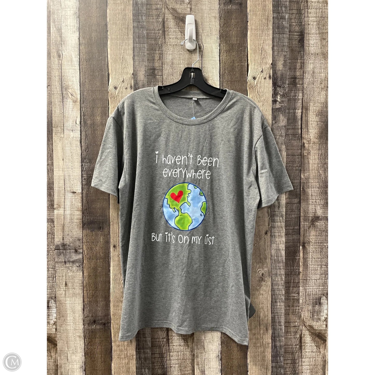 Top Short Sleeve Basic By Cmf In Grey, Size: 3x