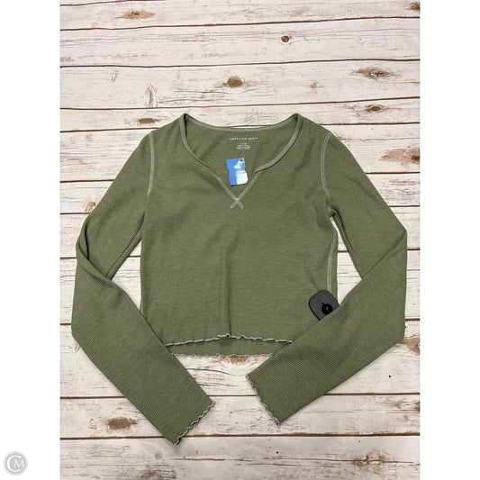 Top Long Sleeve By American Eagle In Green, Size: S