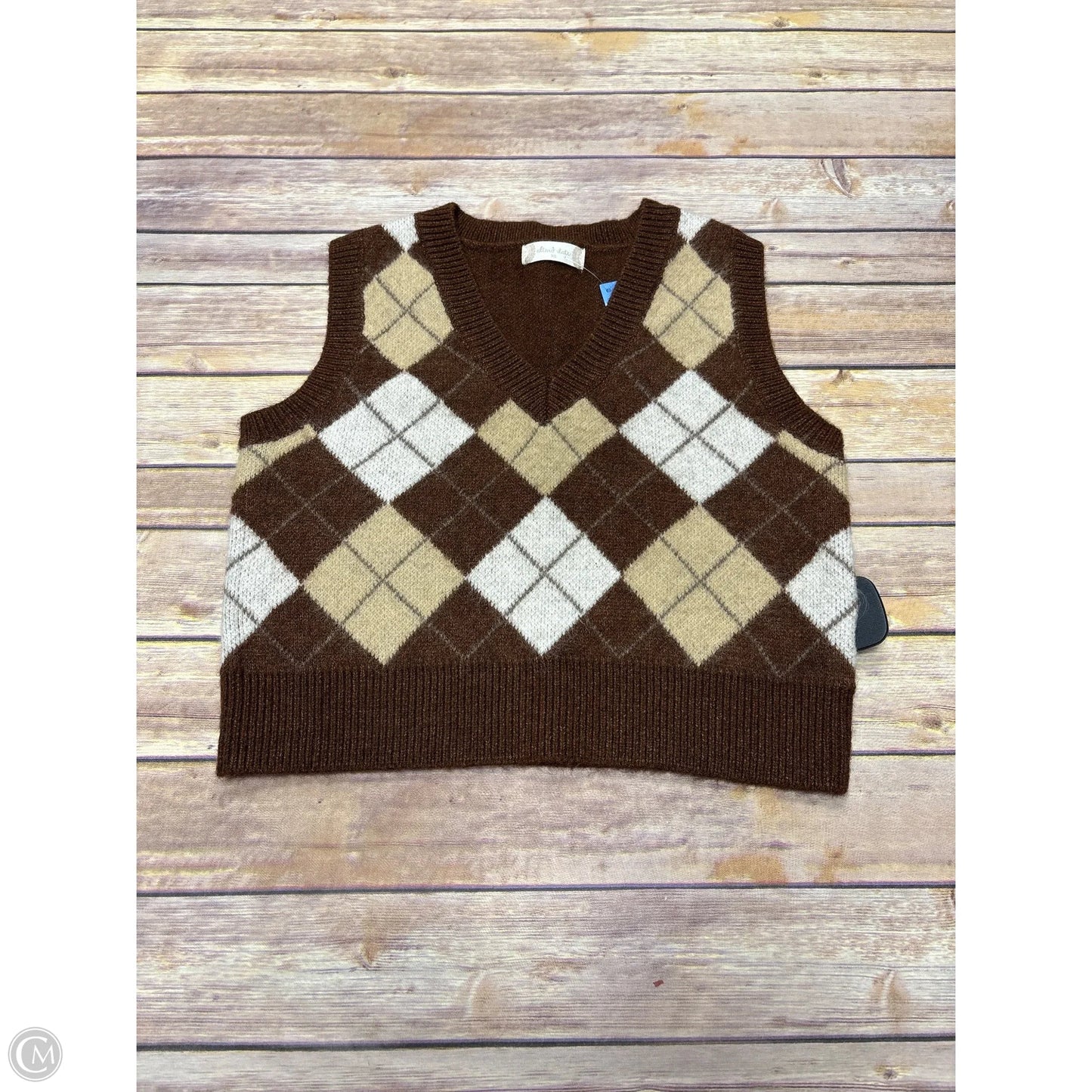 Vest Sweater By Altard State In Plaid Pattern, Size: Xs