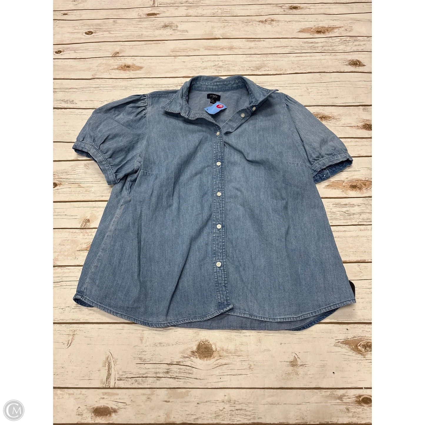 Top Short Sleeve By J. Crew In Blue Denim, Size: Xl