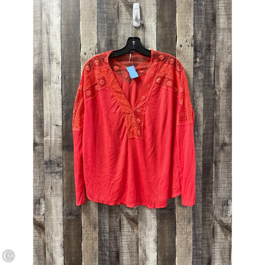 Top Long Sleeve By Free People In Coral, Size: S