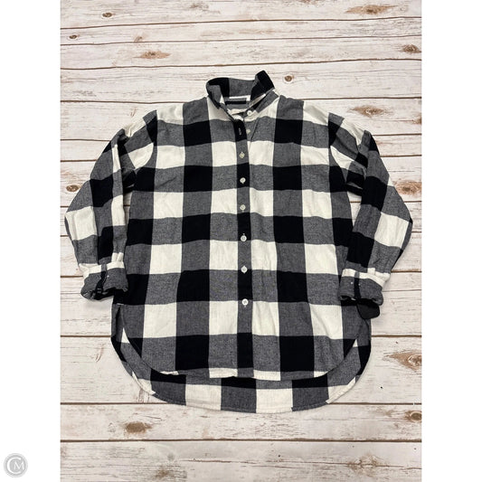 Top Long Sleeve By Loft In Plaid Pattern, Size: Xs