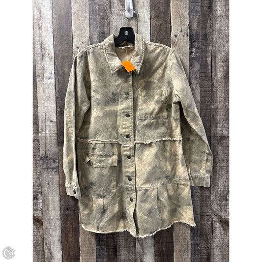 Jacket Shirt By Mystree In Camouflage Print, Size: L