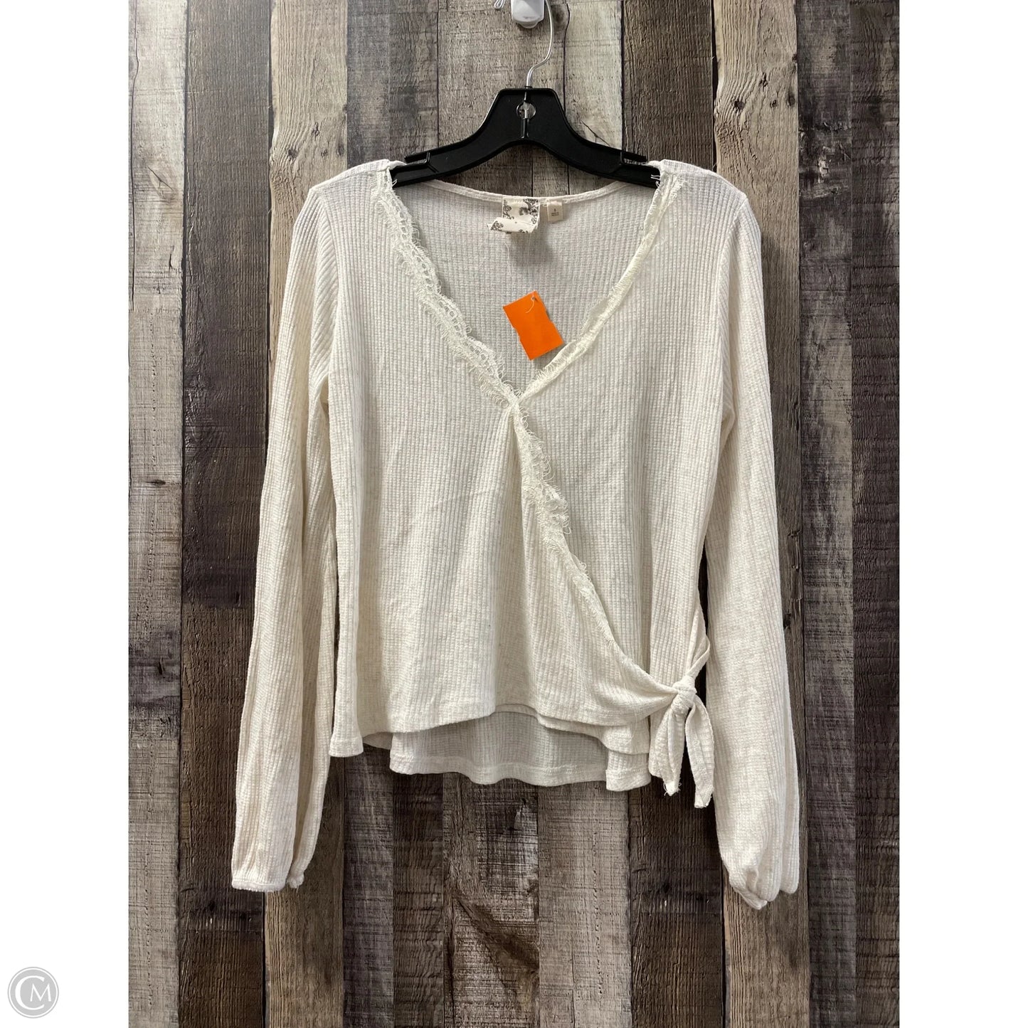 Top Long Sleeve By Blu Pepper In Ivory, Size: S