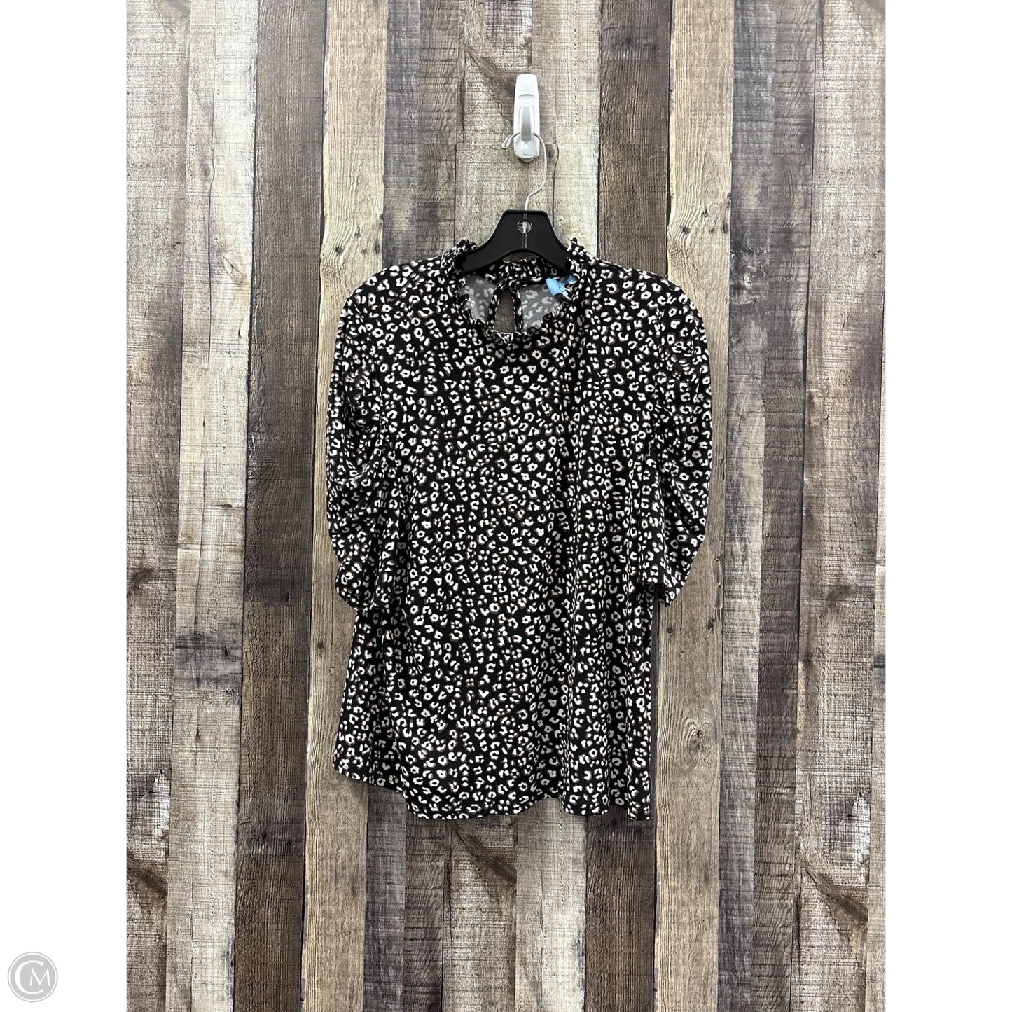 Top 3/4 Sleeve By Cece In Black, Size: L
