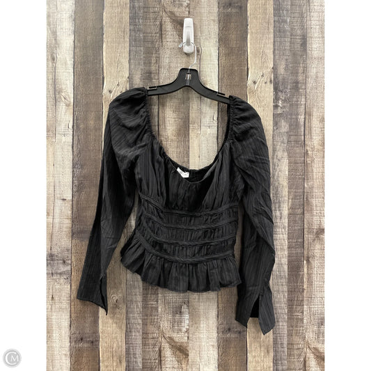 Top Long Sleeve By Top Shop In Black, Size: M