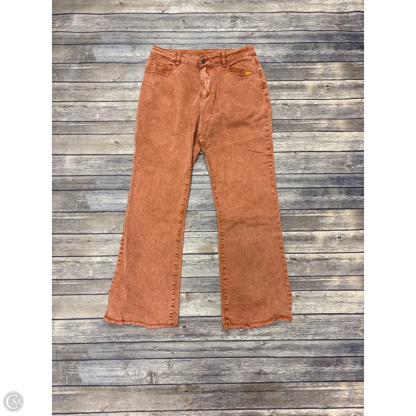 Jeans Straight By Polagram In Orange Denim, Size: L