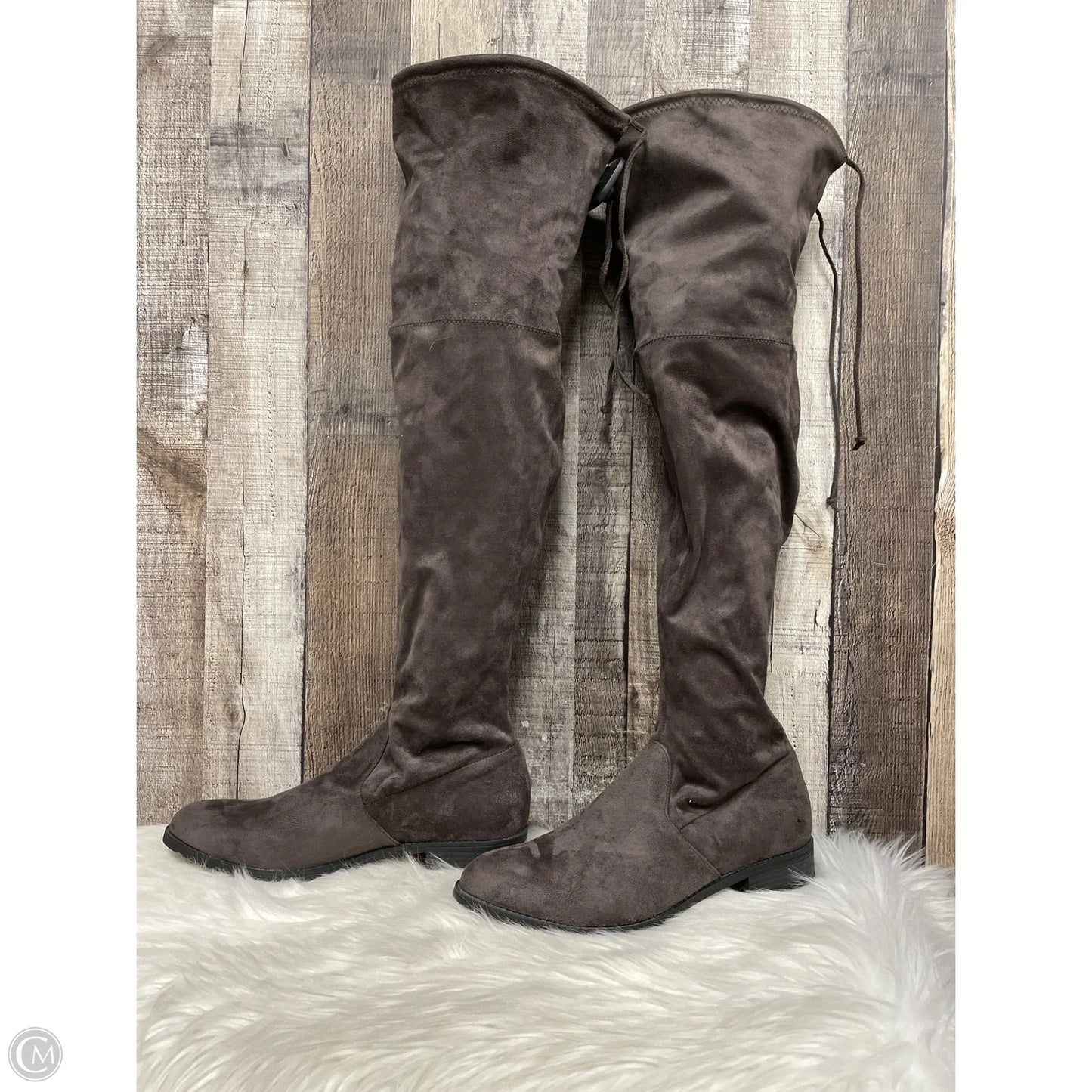 Boots Over-the-knee Flats By Unisa In Brown, Size: 8.5