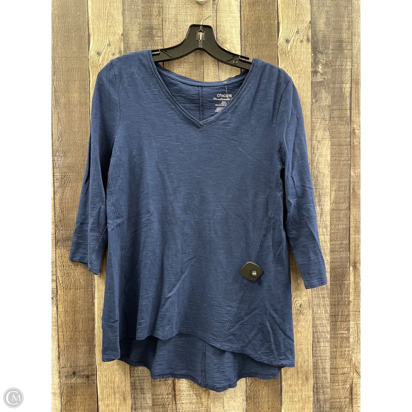Top 3/4 Sleeve By Chicos In Blue, Size: S