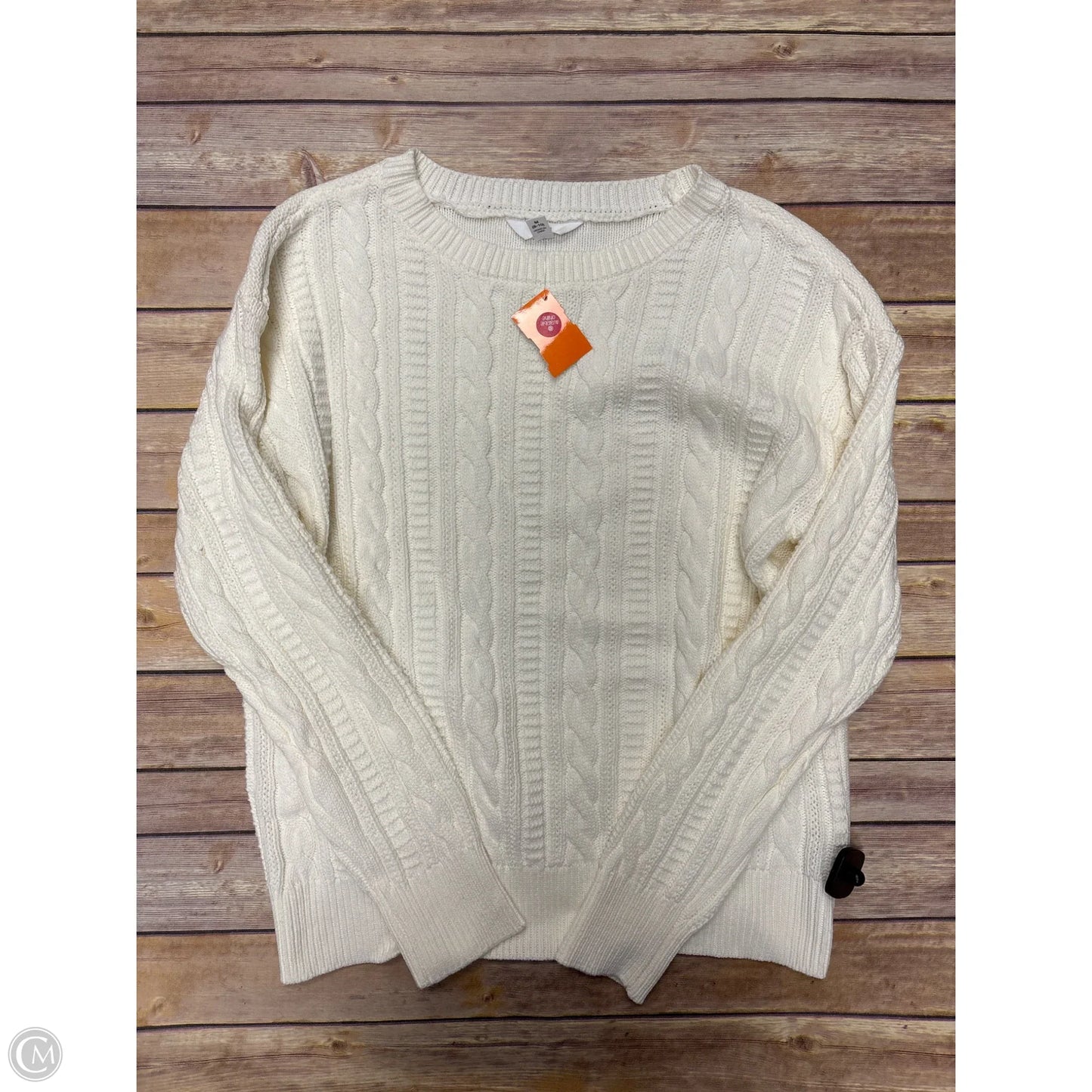 Sweater By Time And Tru In White, Size: M