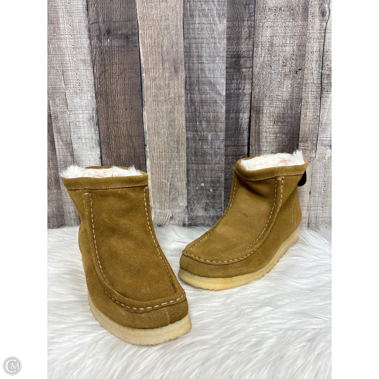 Boots Ankle Flats By Clarks In Brown, Size: 7.5