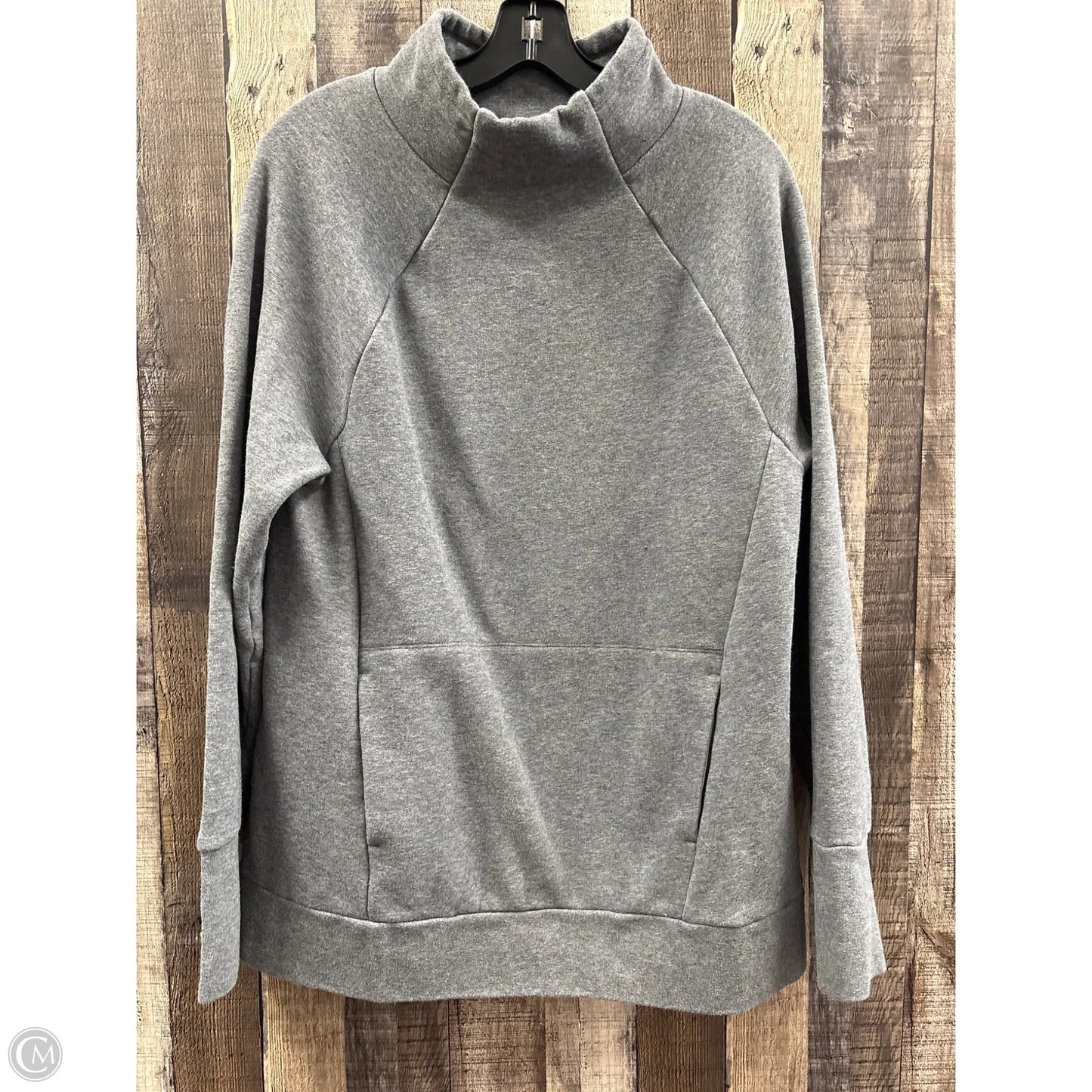 Sweatshirt Collar By Fabletics In Grey & Orange, Size: L