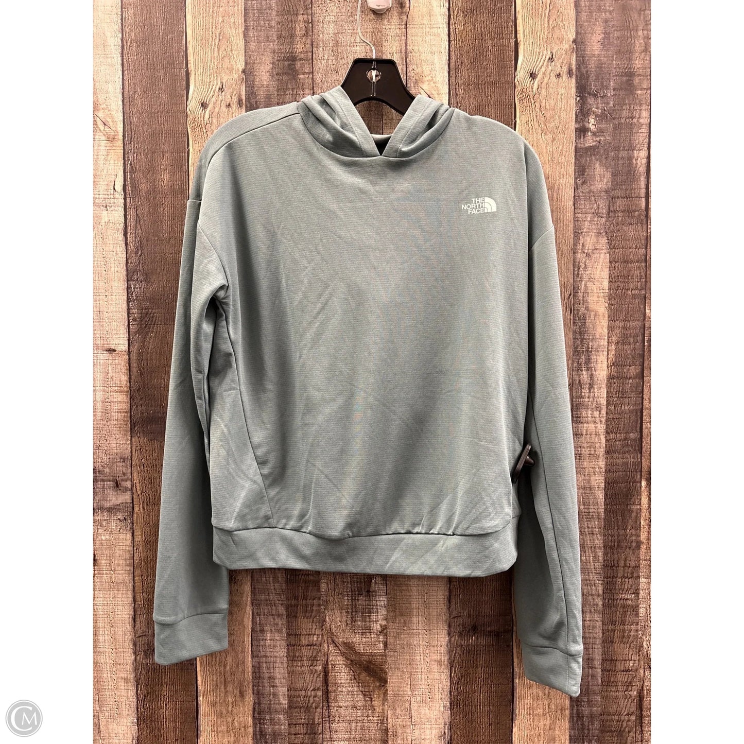 Athletic Top Long Sleeve Hoodie By The North Face In Green, Size: M