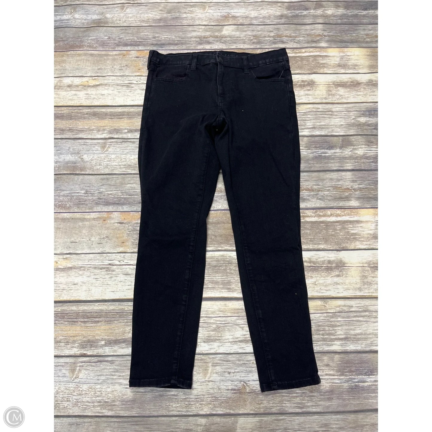 Jeans Jeggings By American Eagle In Black Denim, Size: 12