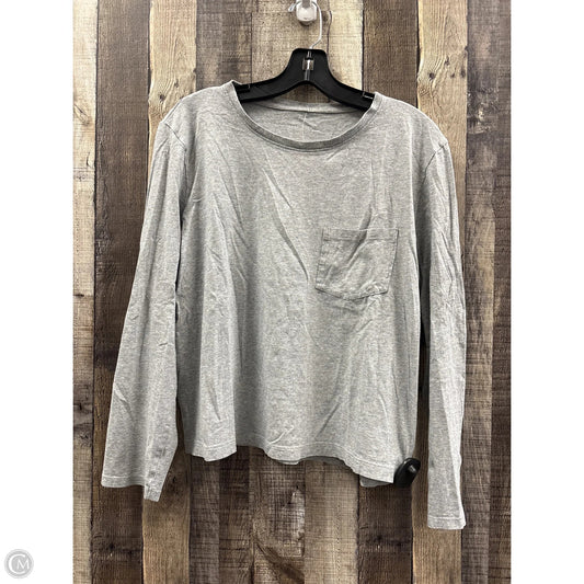 Top Long Sleeve Basic By Everlane In Grey, Size: S