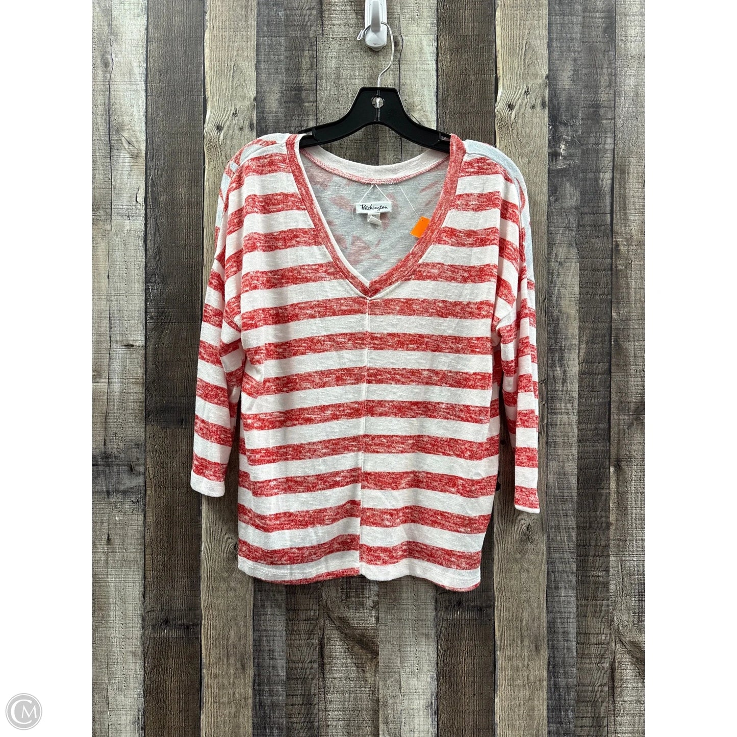 Top 3/4 Sleeve By Cme In Striped Pattern, Size: S