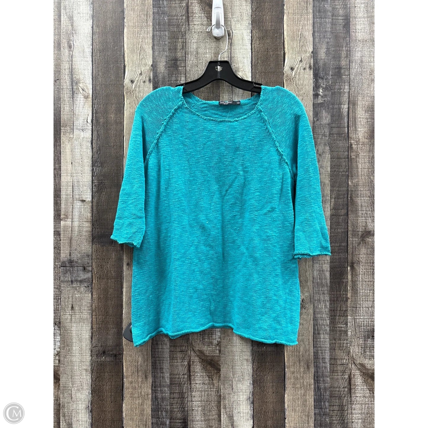 Sweater By Solutions In Teal, Size: S