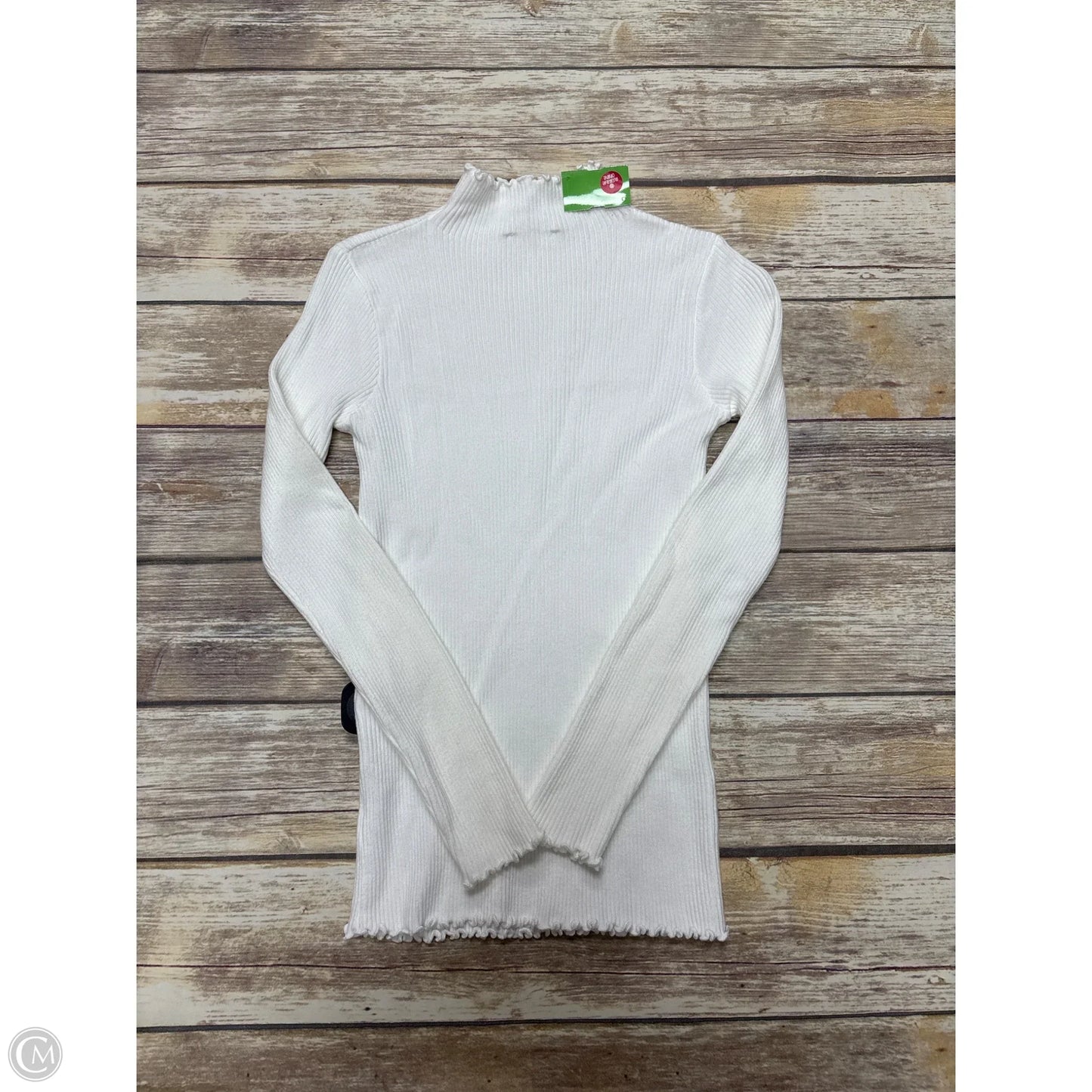 Top Long Sleeve By Cme In White, Size: M