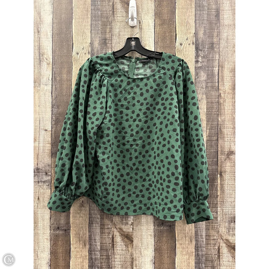 Top Long Sleeve By Who What Wear In Polkadot Pattern, Size: L